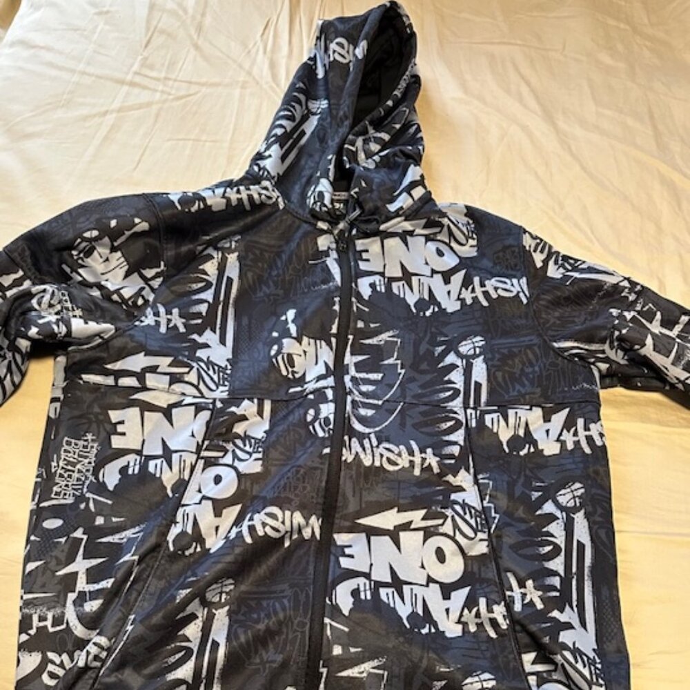 AND1 black zip up hoodie mens medium